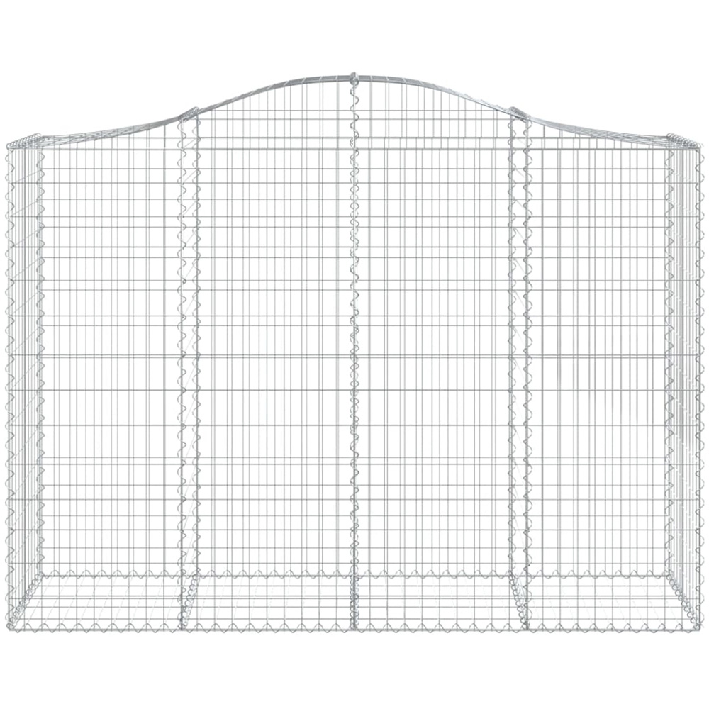 vidaXL Silver Galvanised Iron Arched Gabion Basket 140/160 x 50 x 200cm 15 Pack Image 2