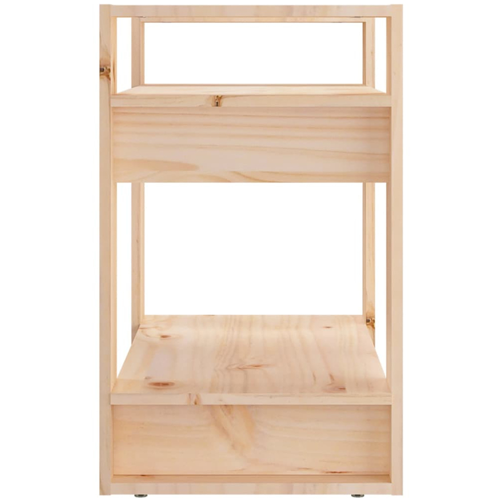 vidaXL 2 Shelf Natural Solid Pine Bookcase Image 4