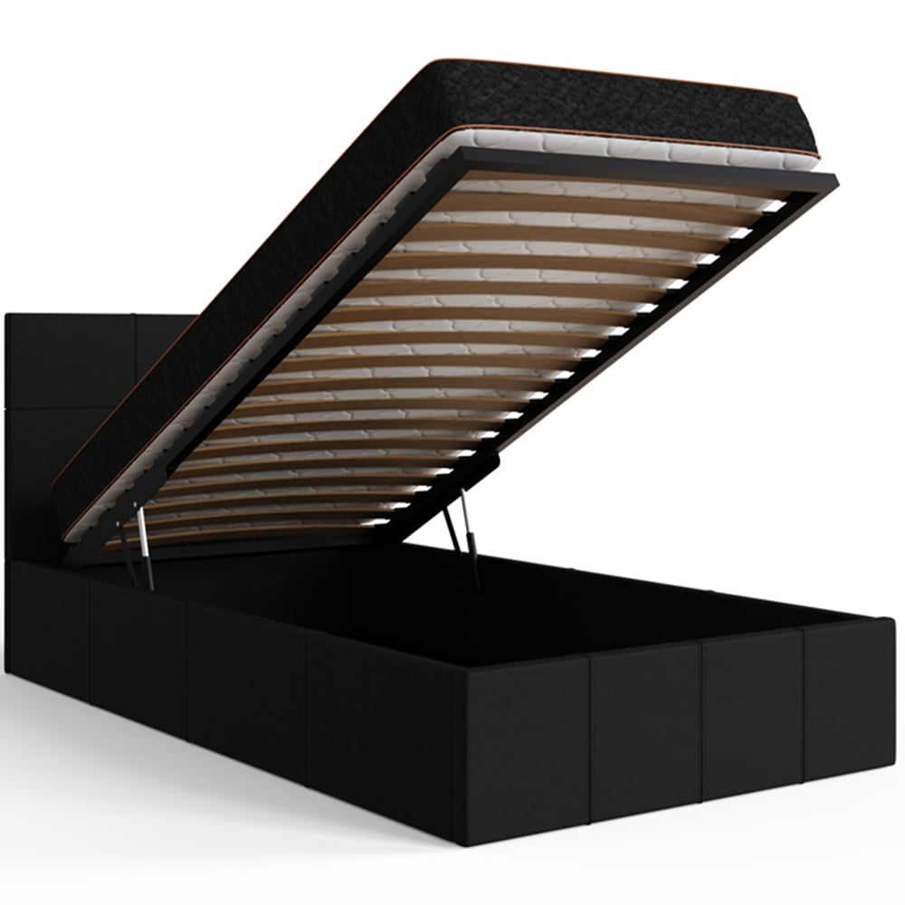 GFW Single Black End Lift Ottoman Bed Image 3