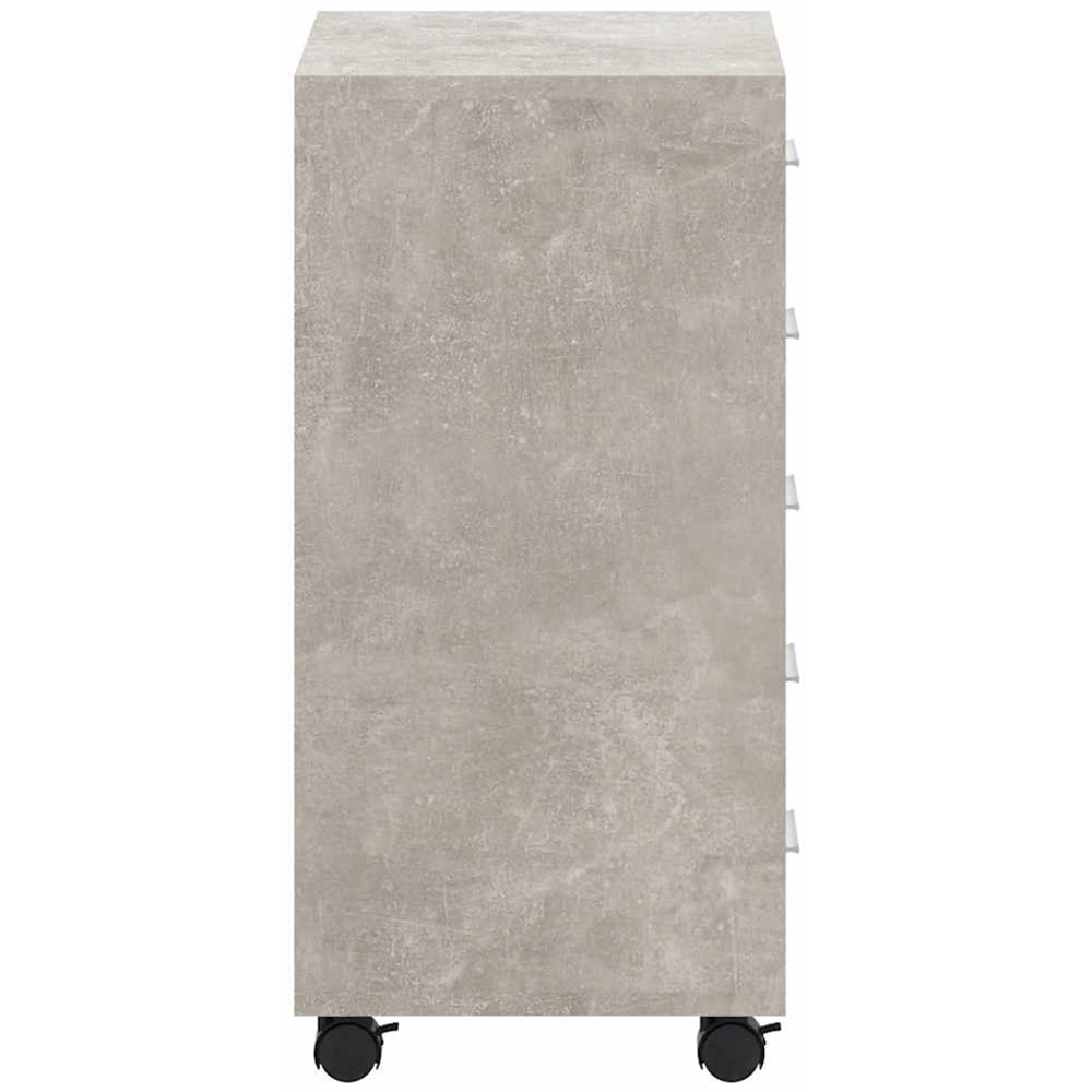 vidaXL 5 Drawer Concrete Grey Cabinet with Castors Image 7