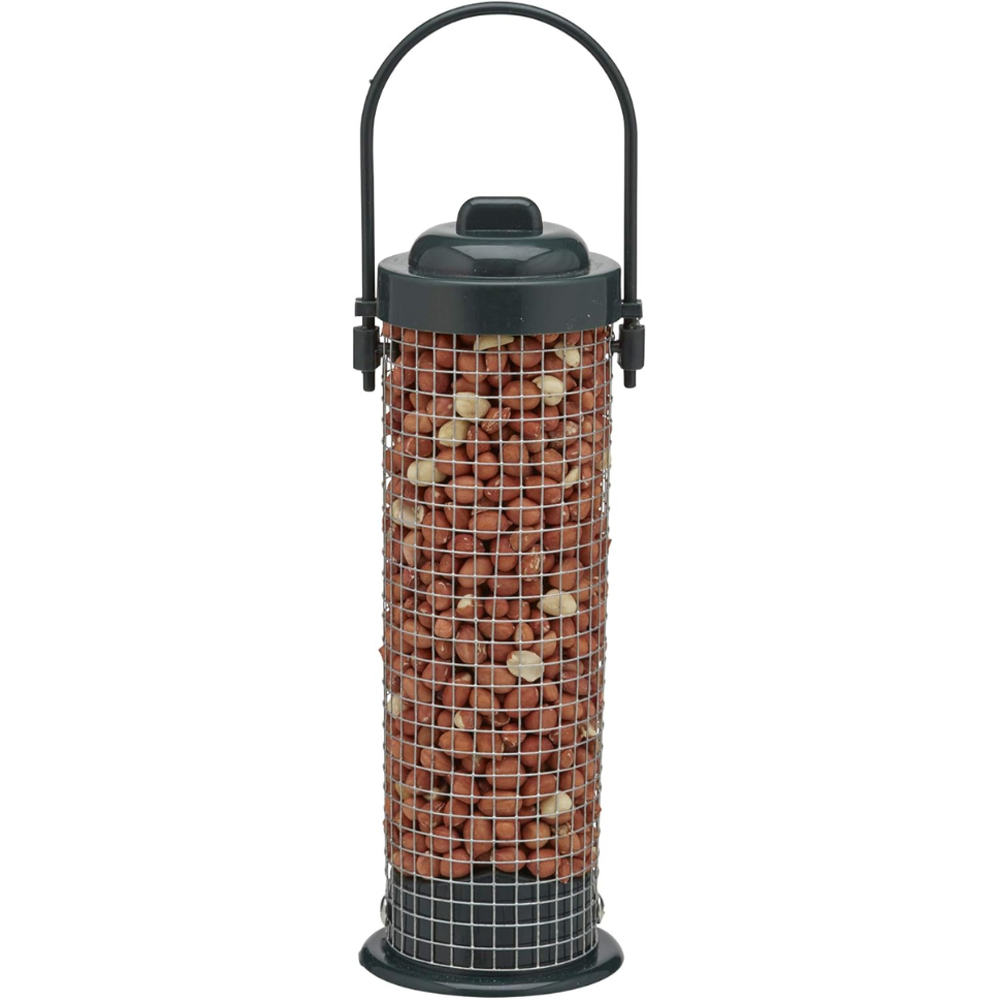 Happy Beaks Green Plastic Squirrel-Proof Design Hanging Bird Nut Feeder Image 3