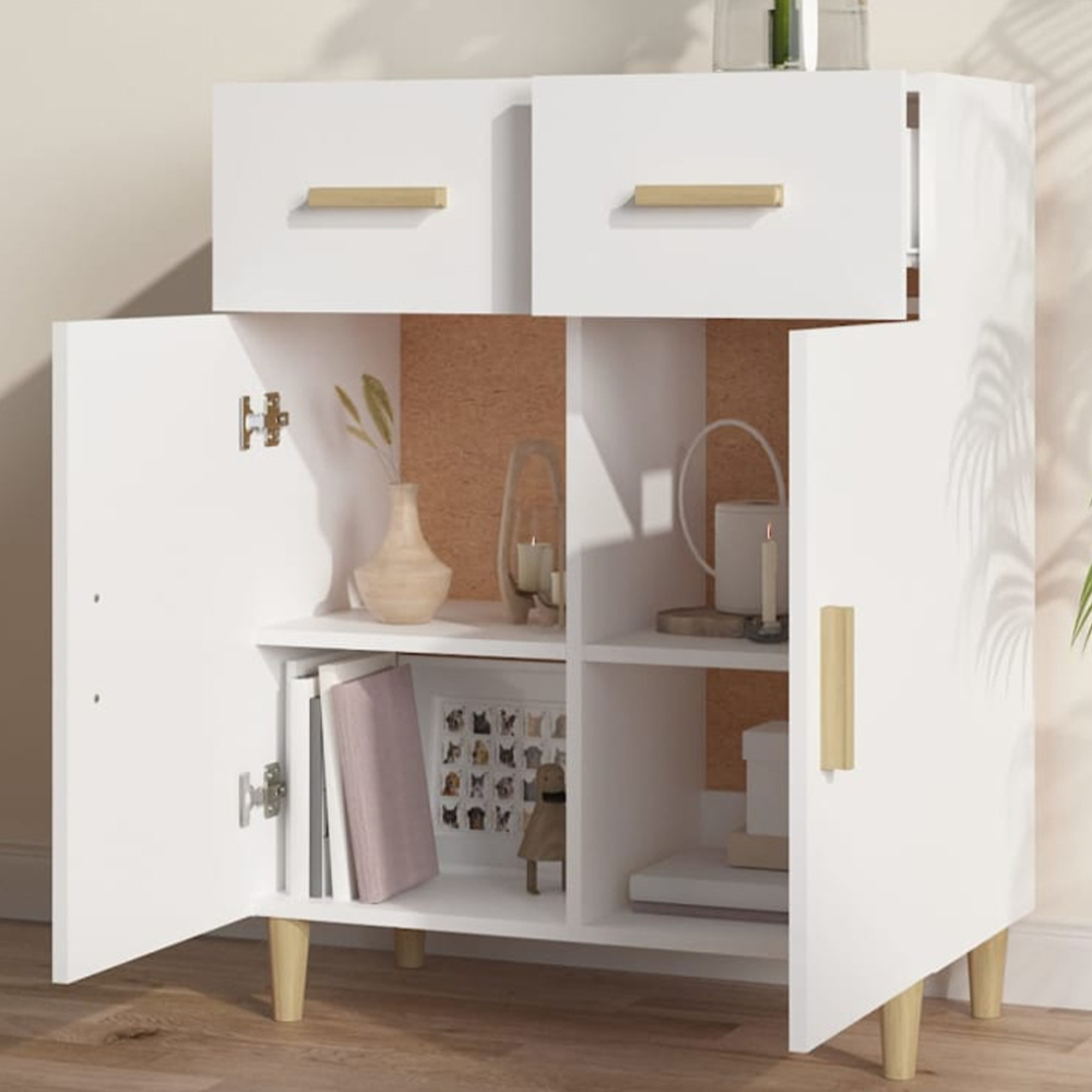 vidaXL 2 Door 2 Drawer White Sideboard Image 1