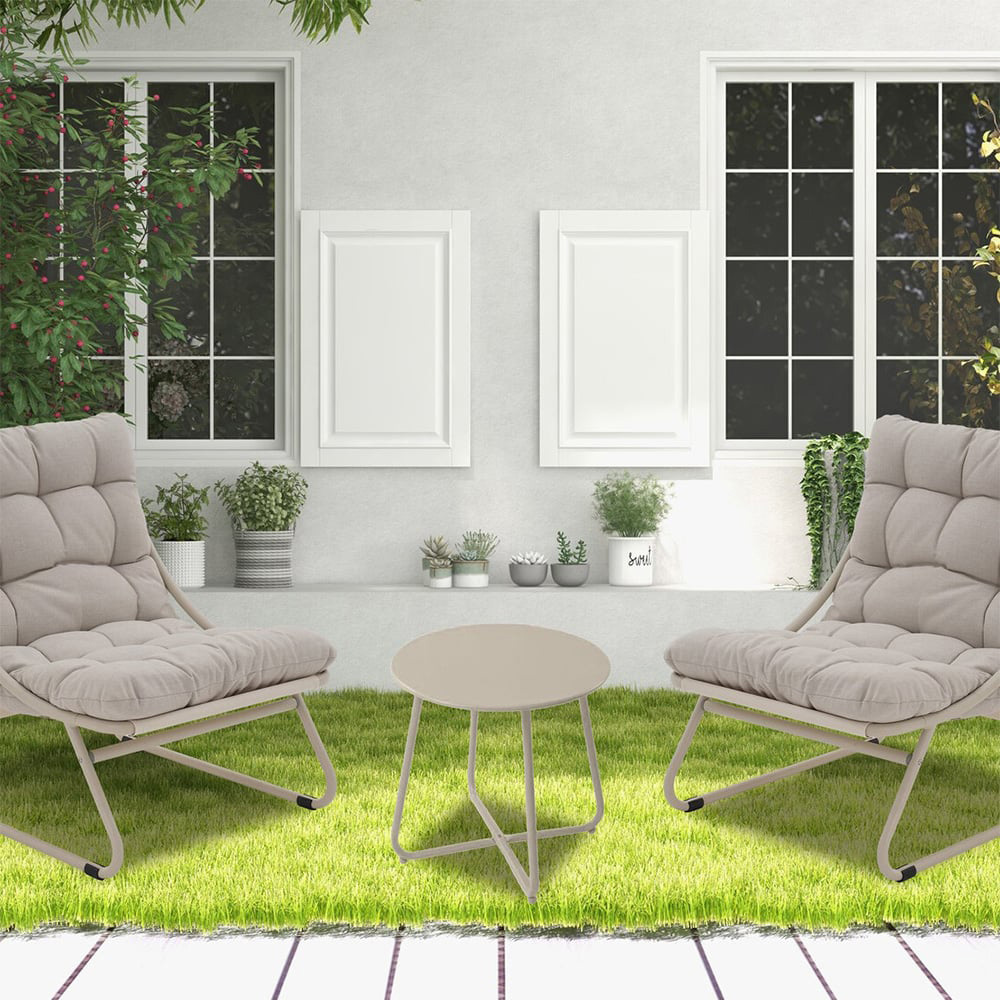 Malay Outdoor Essentials Siesta 2 Seater Sling Bistro Set Grey Image 5