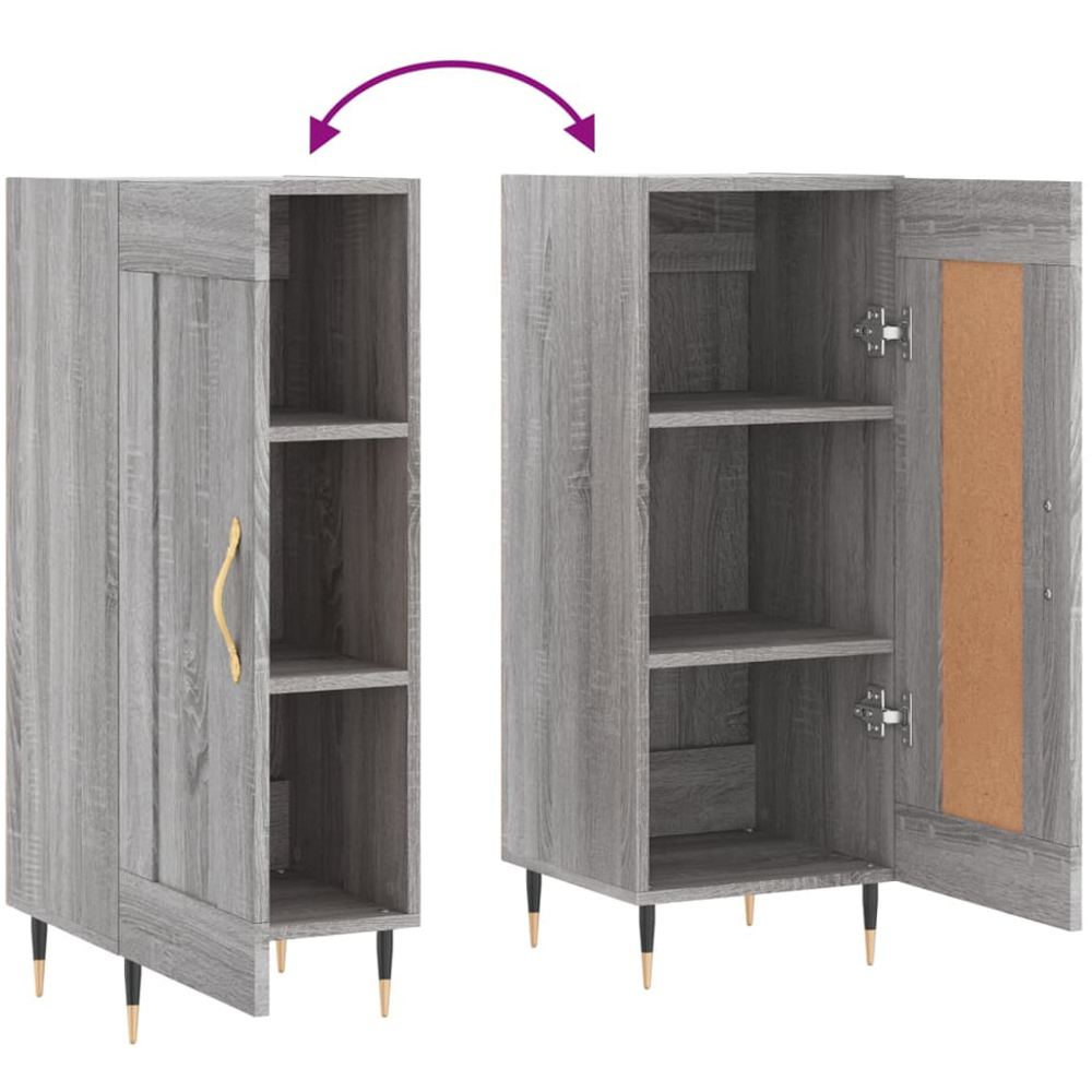 vidaXL Single Door Grey Sonoma Sideboard Image 9