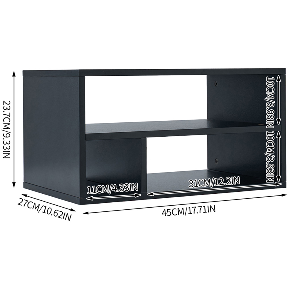 Living and Home 3 Shelf Black Desktop Printer Stand Image 9
