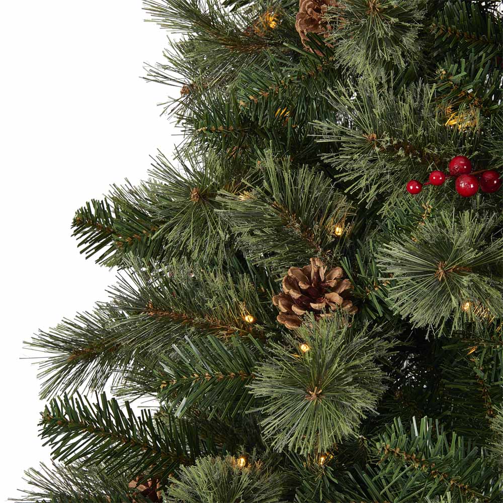 Wilko 7ft Mixed Cones Berries Pre-Lit Artificial Christmas Tree Image 5