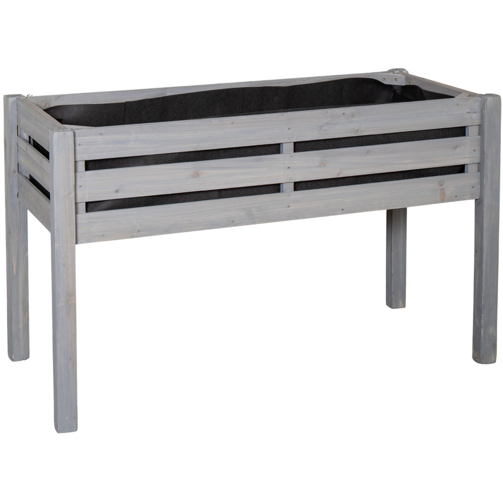 Samuel Alexander Grey Wooden Large Raised Garden Bed Planter with Slatted Base 75 x 123cm Image 1