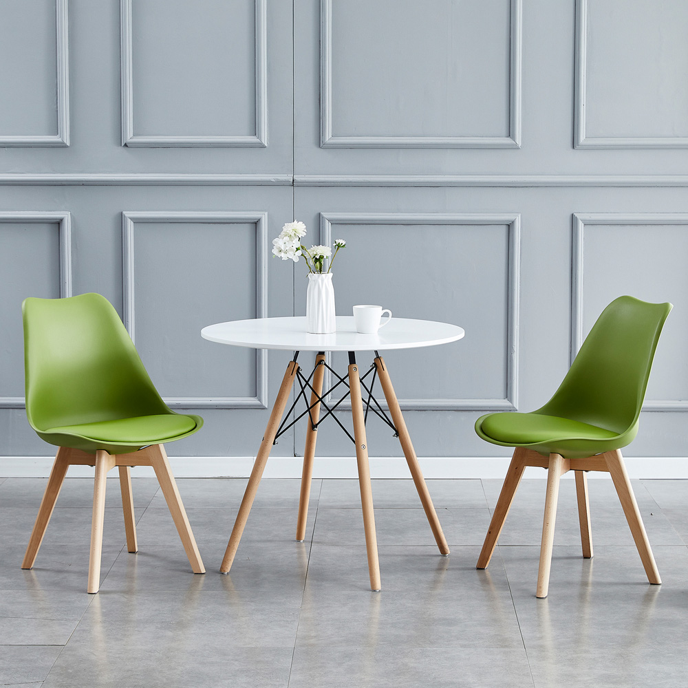 Eva Set of 2 Green Padded Dining Chairs Image 8