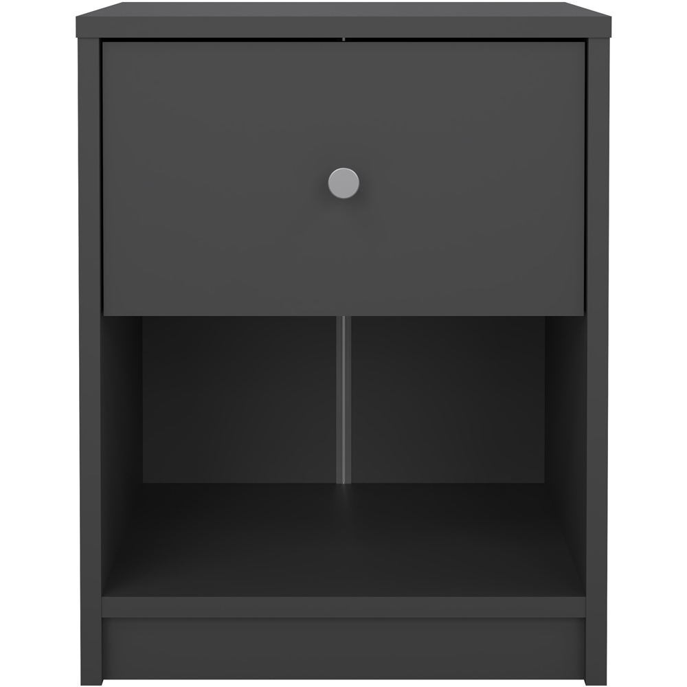 Furniture To Go May Single Drawer Single Shelf Grey Bedside Table Image 3