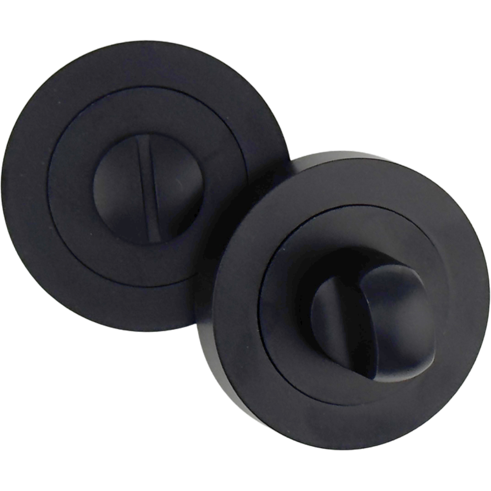AXS Hardware Detroit Black Bathroom Door Handles on Rose 2 Pack Image 6