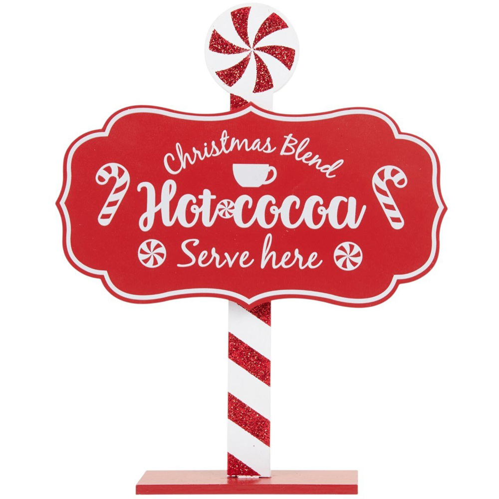 Christmas Blend Hot Cocoa Sign Red and White Image 1