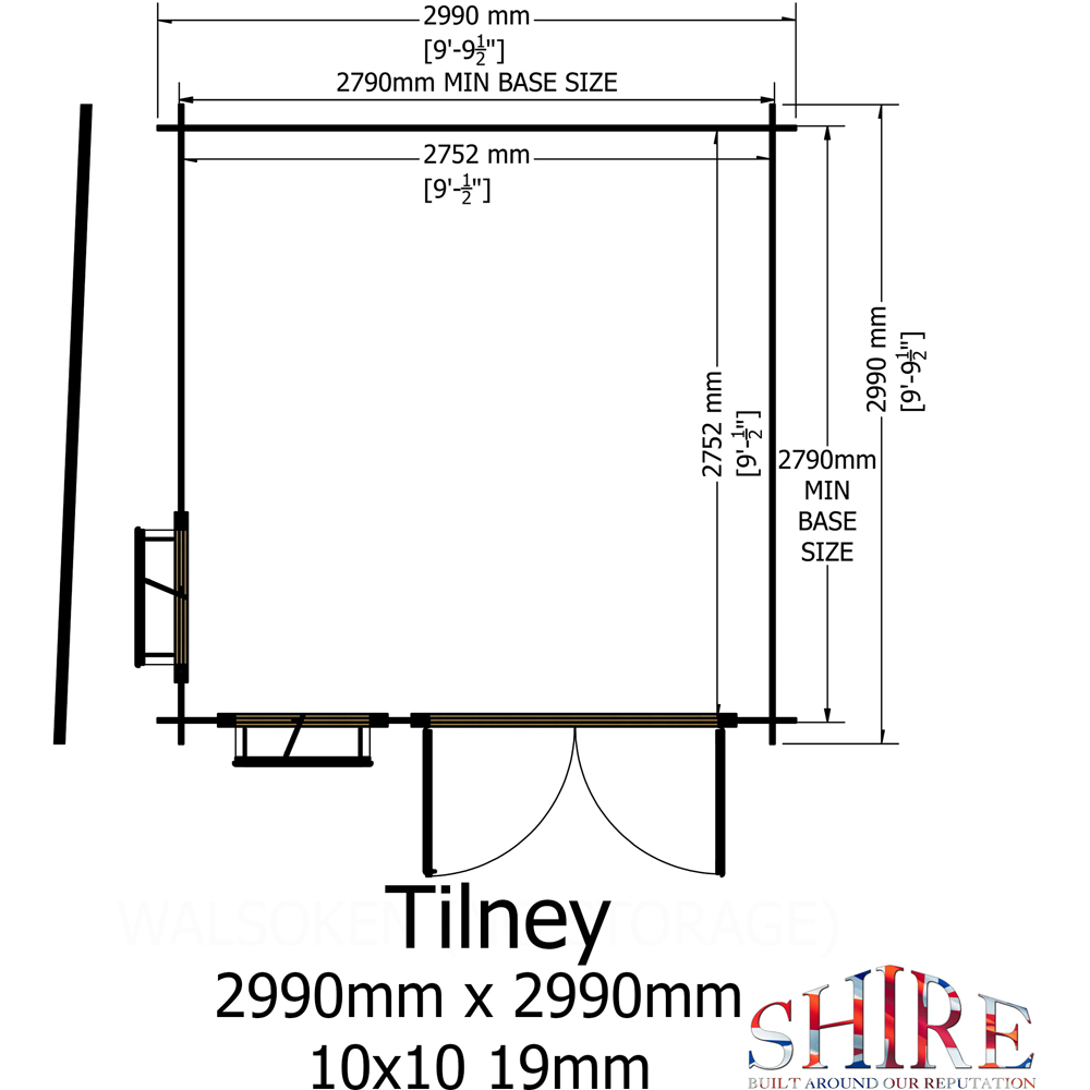 Shire Tilney 10 x 10ft Pent Garden Log Cabin Image 8