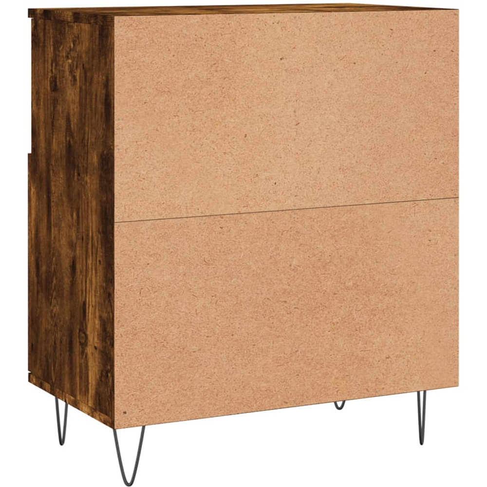 vidaXL 2 Door 2 Open Shelf Smoked Oak Sideboard with Metal Legs Image 8