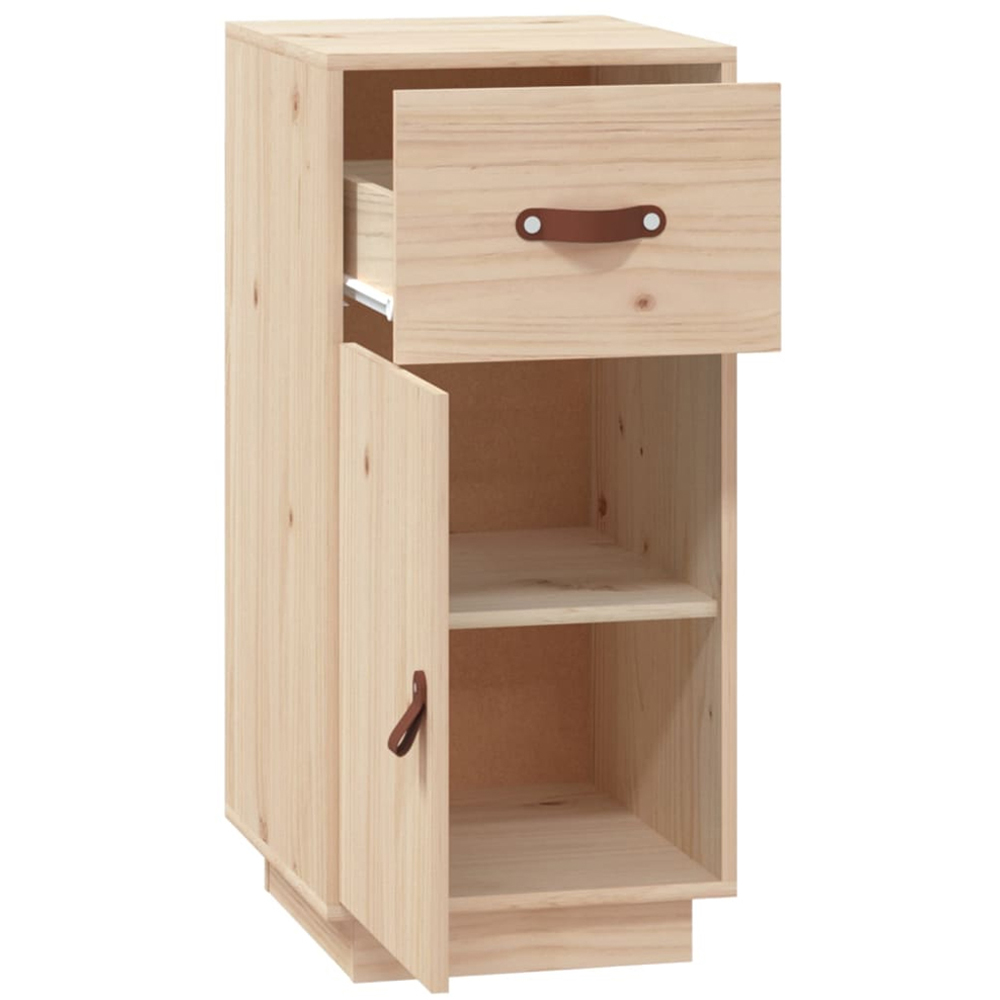 vidaXL Single Door Single Drawer Solid Wood Pine Sideboard Image 7