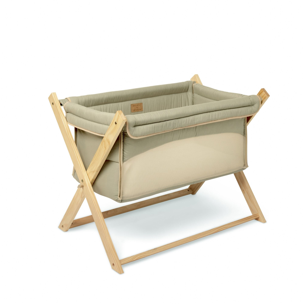 Clair de Lune Baby Sage Organic Foldable Crib Image 1
