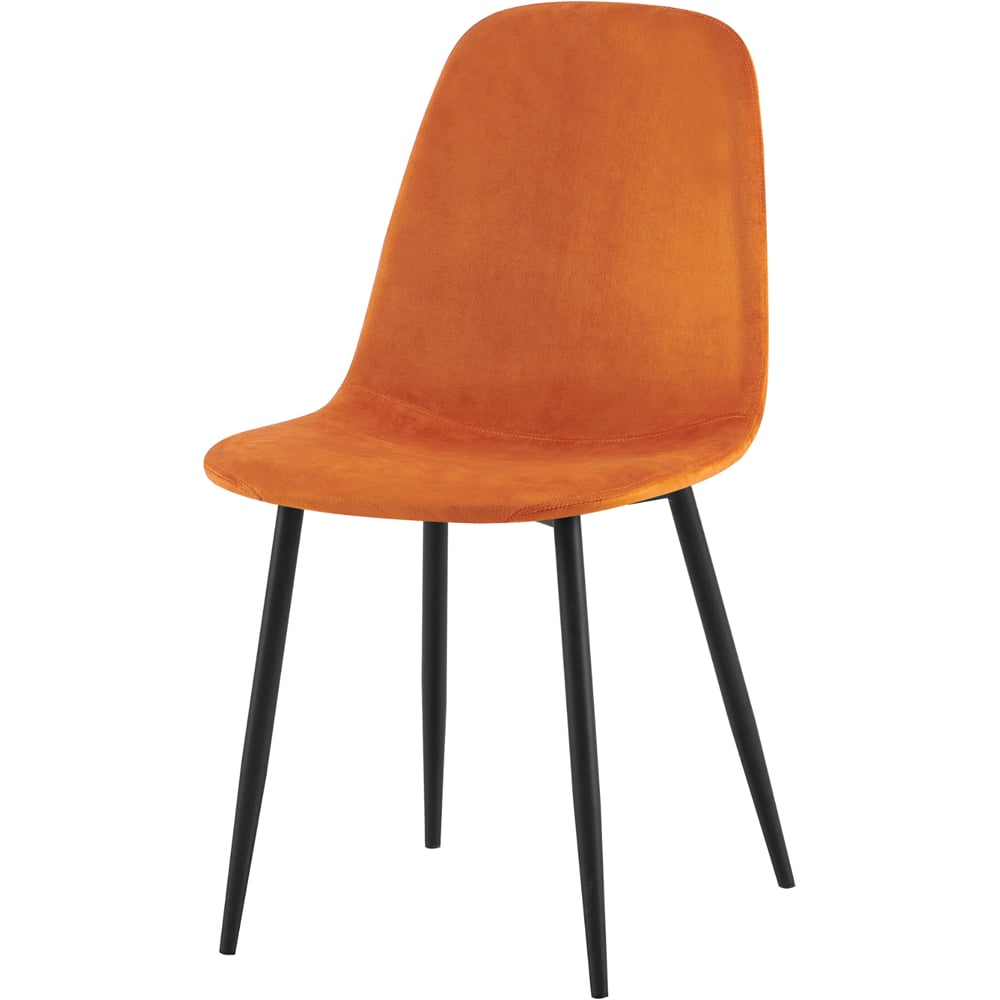 DS Living Luxe Set of 2 Apricot Orange Dining Chairs with Black Powder Legs Image 2