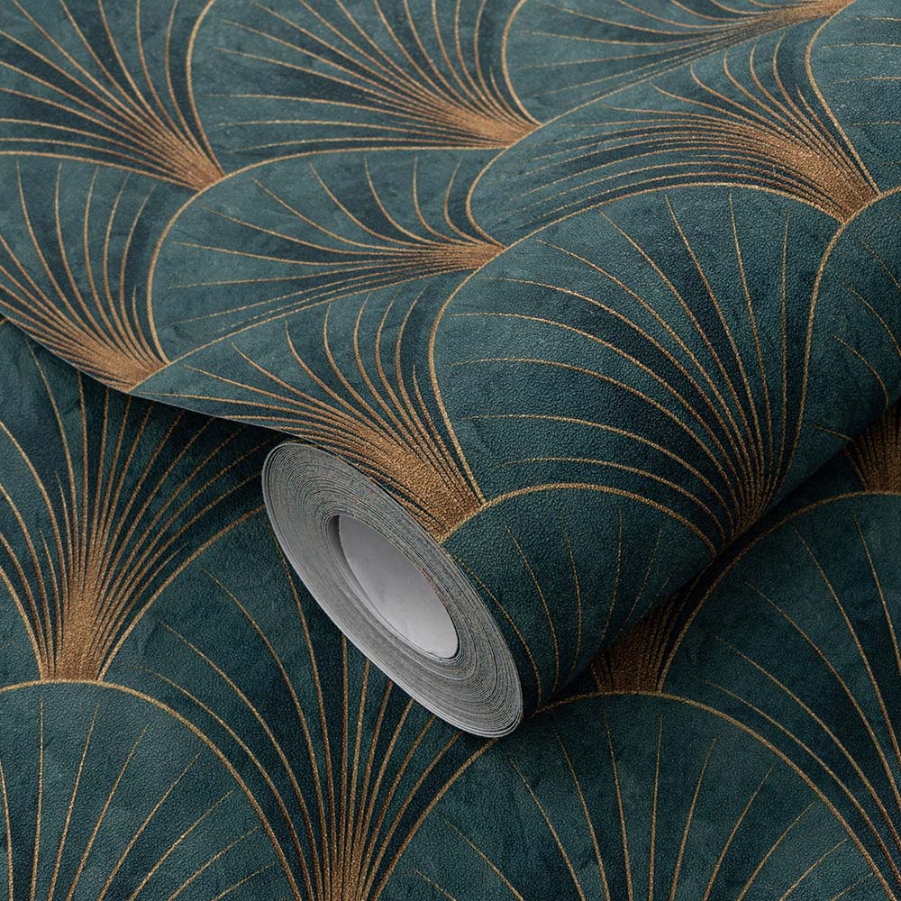 Elle Decoration AvantGarde Green Vinyl Wallpaper by Erismann Image 3