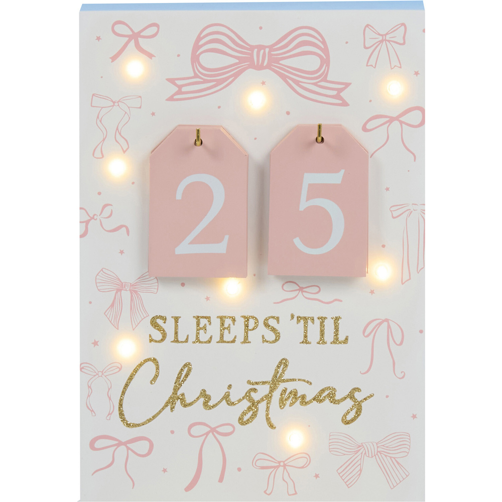 Sleeps Til Christmas Bow LED Advent Image 9