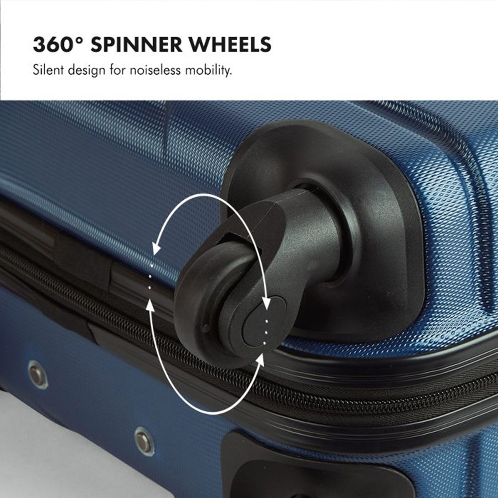 VonHaus 3 Piece Navy Hardshell Luggage Set Image 7