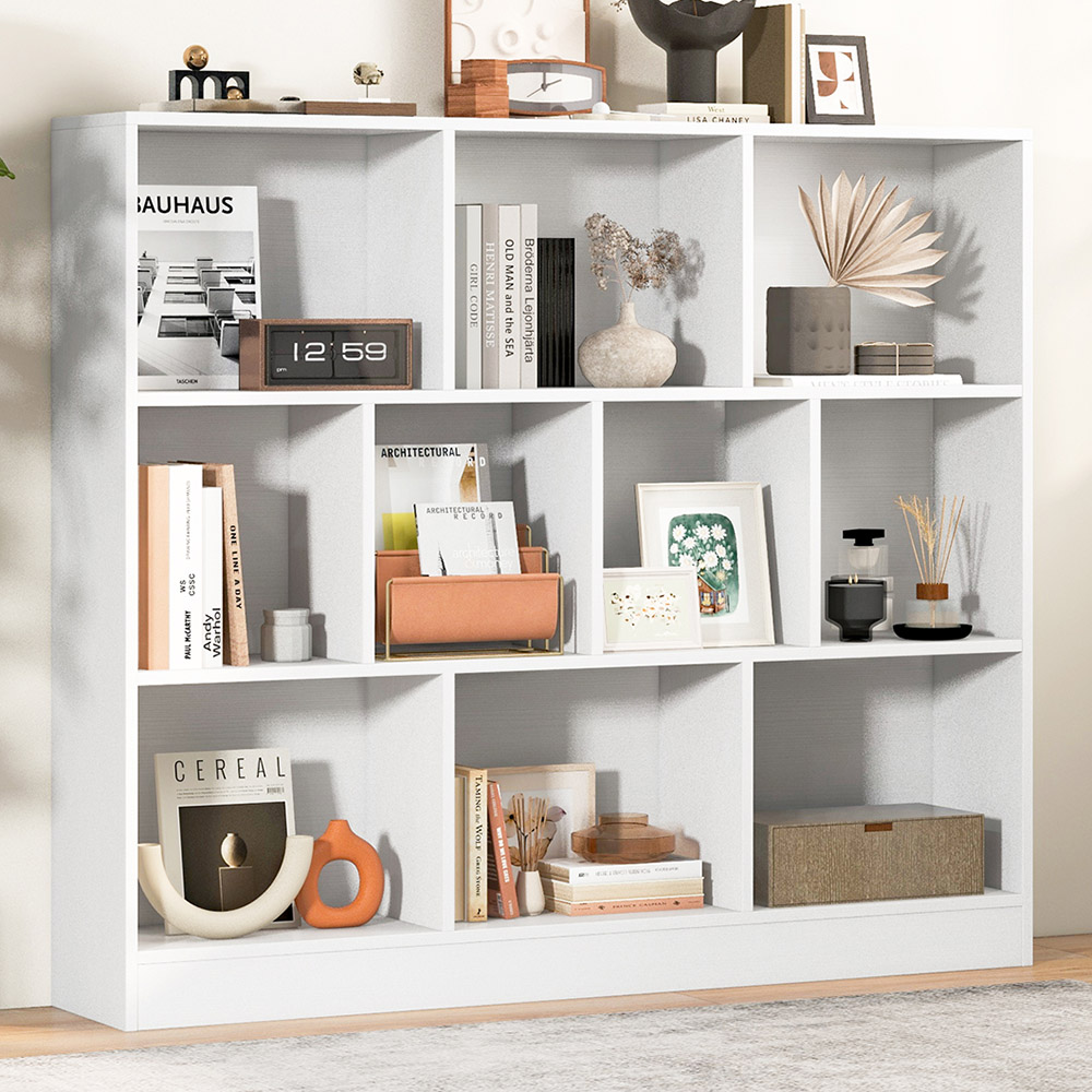 Costway 10 Cube White Bookshelf Image 1