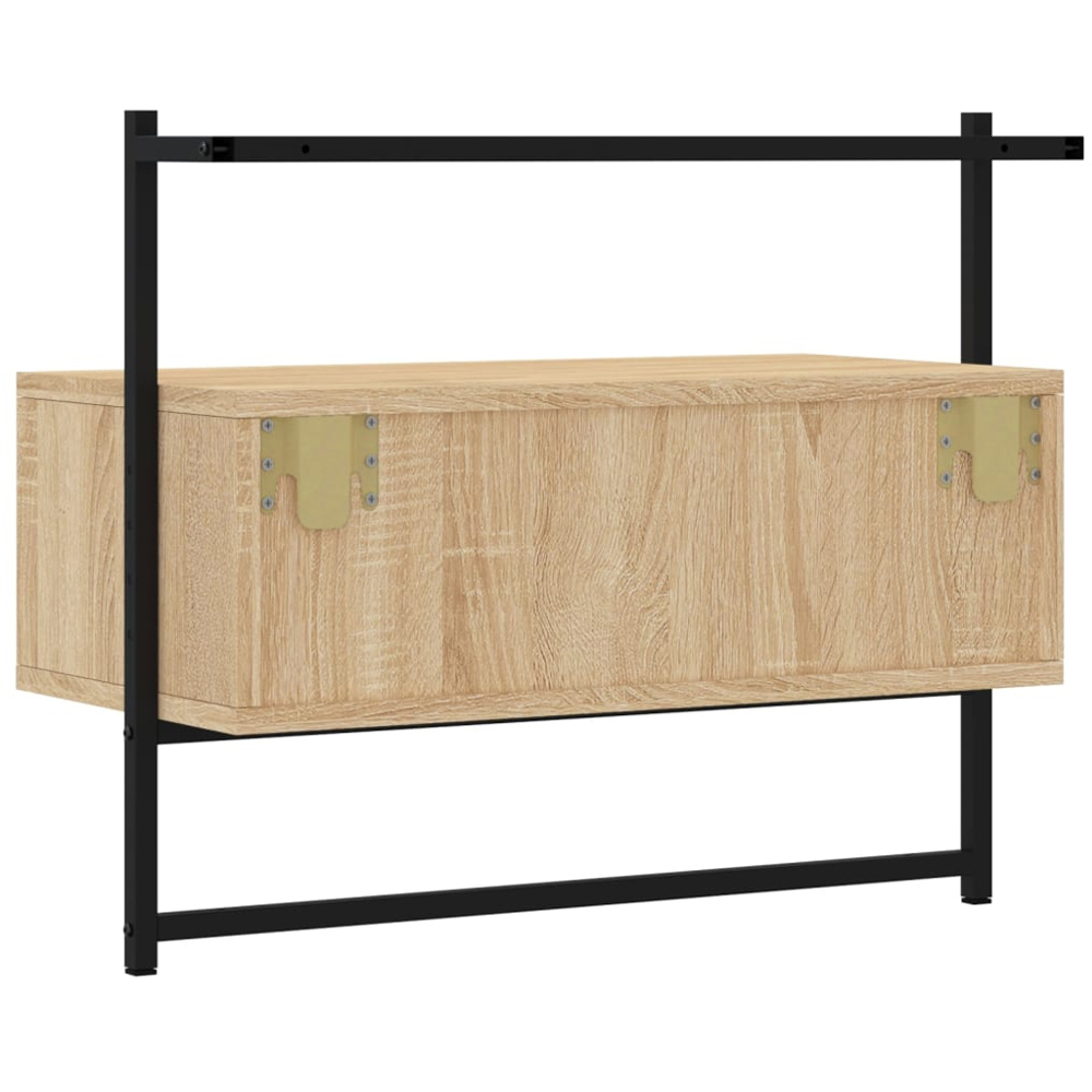 vidaXL 2 Drawer Sonoma Oak Wall Mounted TV Cabinet Image 7