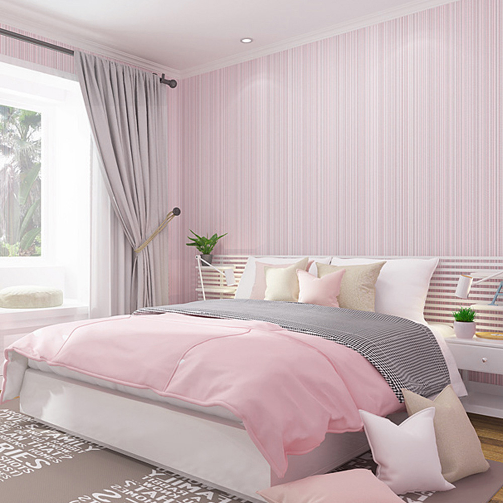 Living and Home Stripe Pink Fabric Wallpaper Image 7