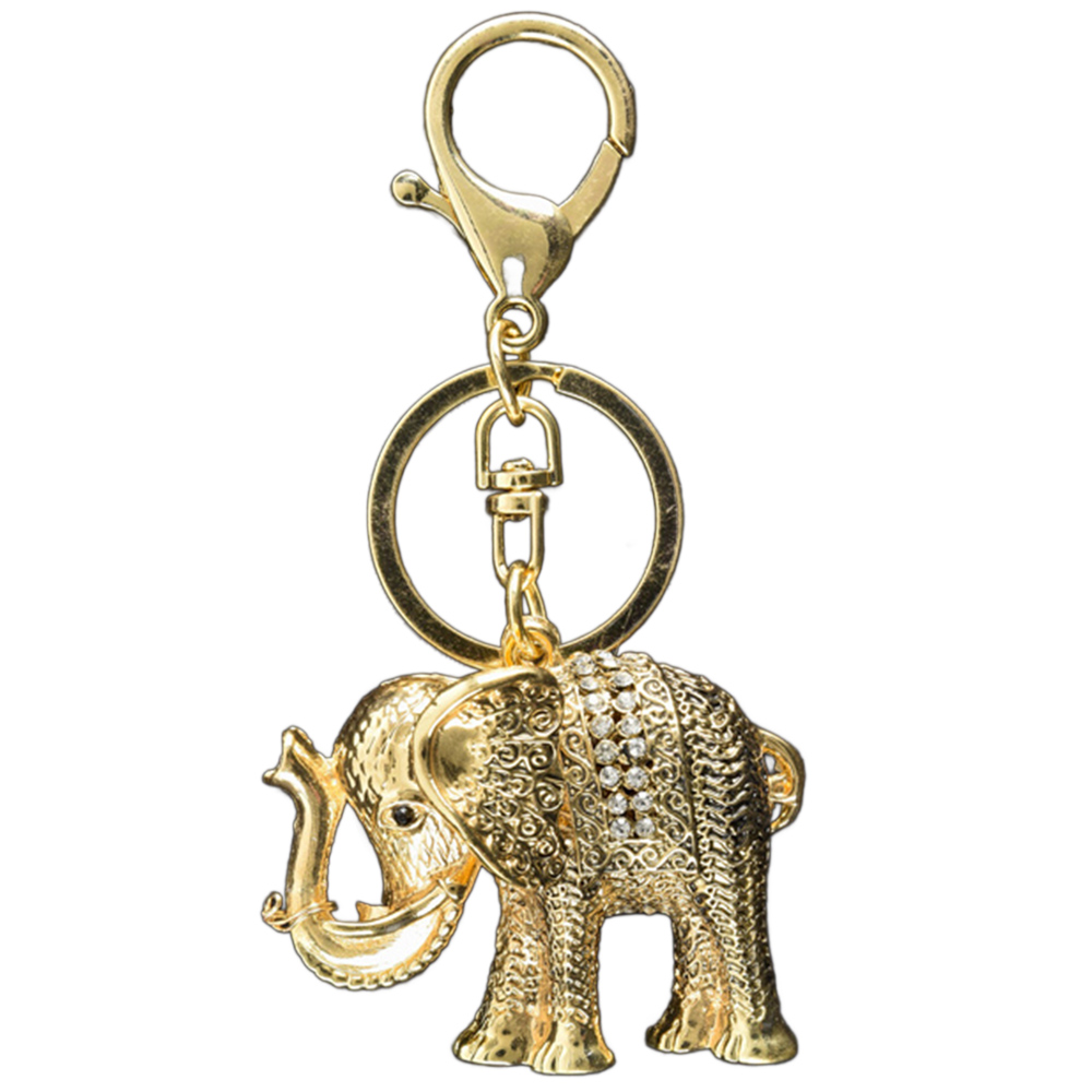 Golden Elephant Key Charm Image 1
