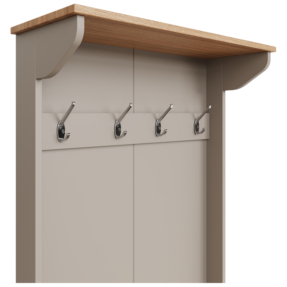 GFW Lancaster Single Drawer Grey Hallway Storage Unit with Hooks Image 7