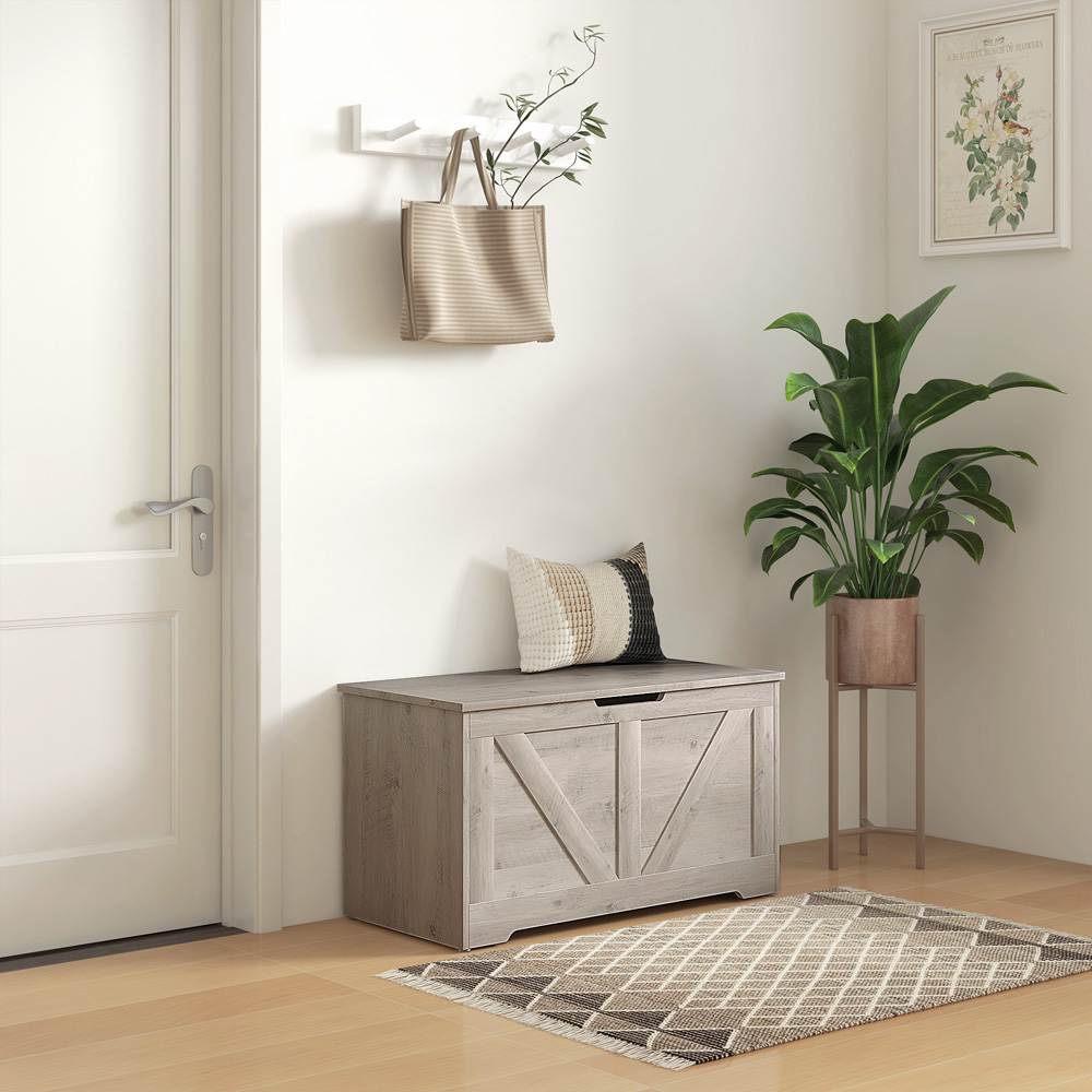 HOMCOM Grey Storage Trunk 80cm Image 5