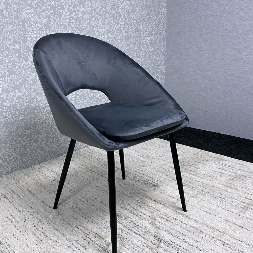 Portland 4 Seater Velvet Wooden Dining Set with Bench Brown Grey and Black Image 5