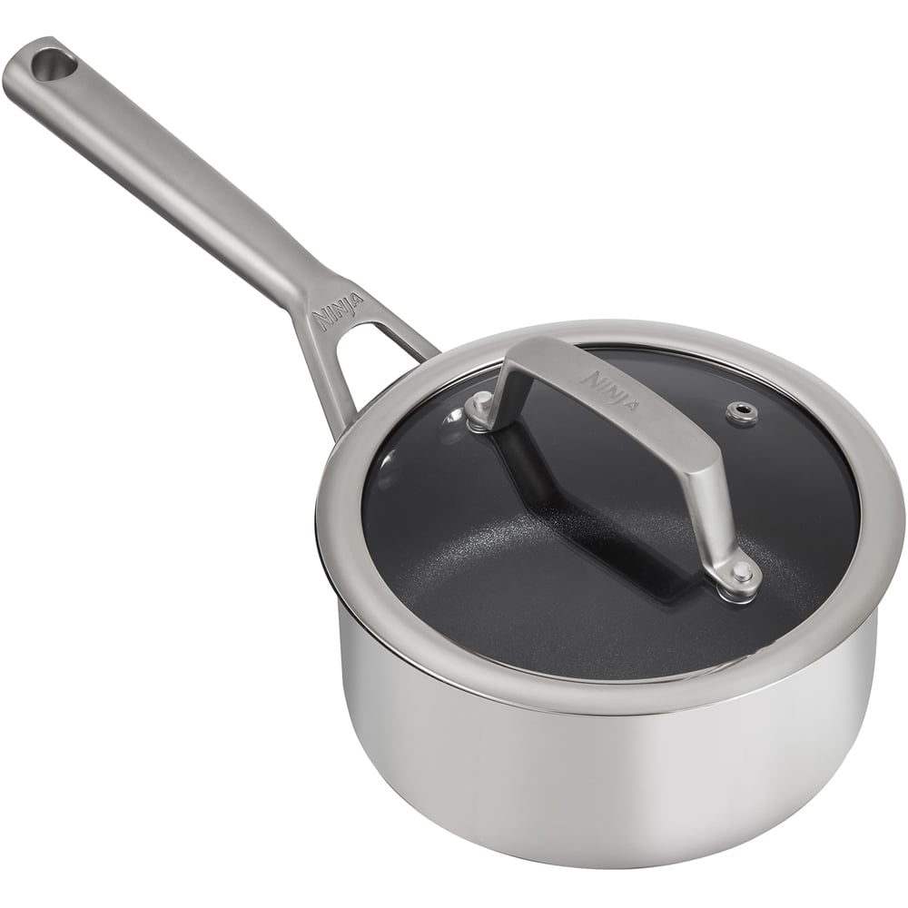 Ninja Foodi Zerostick 16cm Stainless Steel Saucepan with Lid Image 1