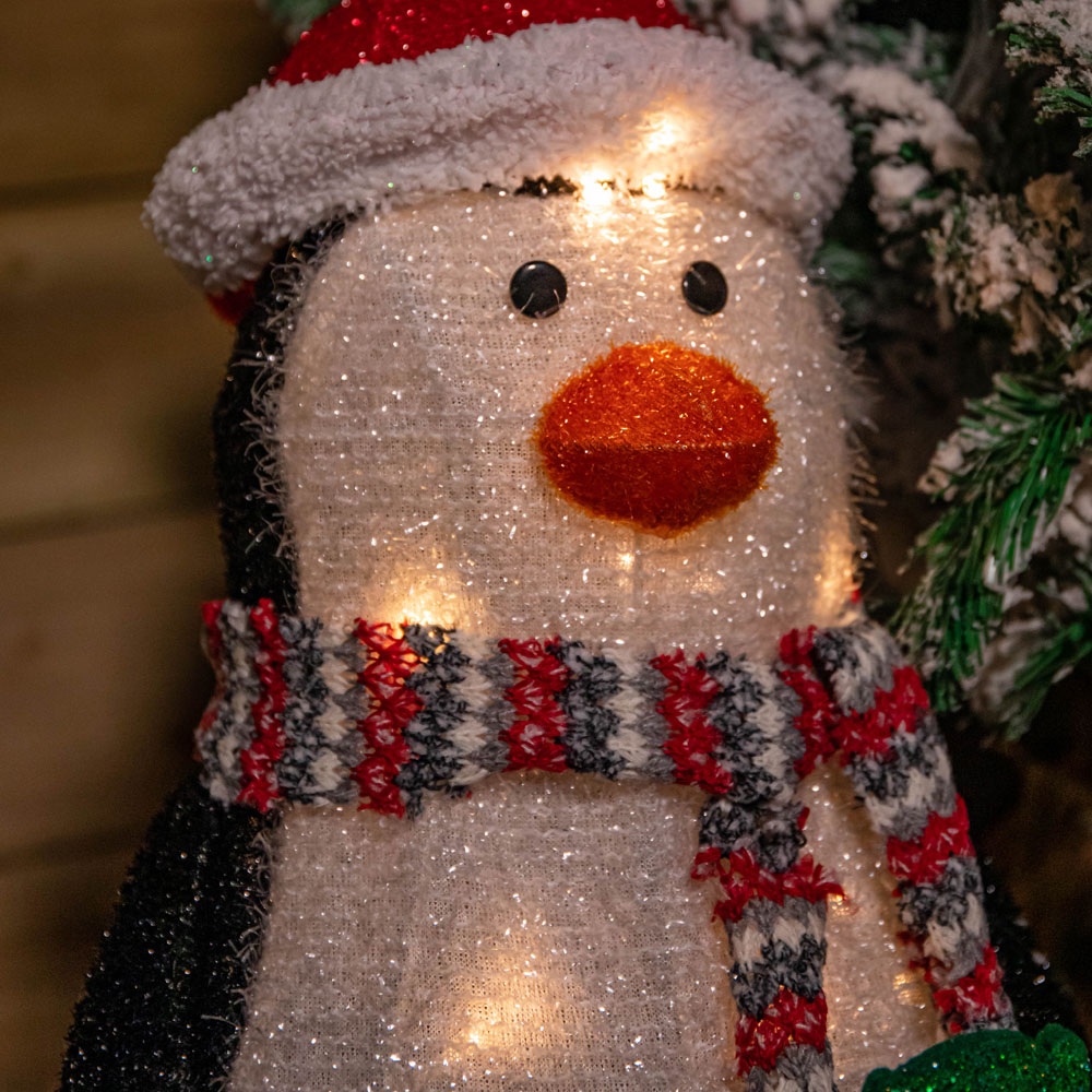 Samuel Alexander Warm White LED Christmas Penguin with Red Hat 55cm Image 2