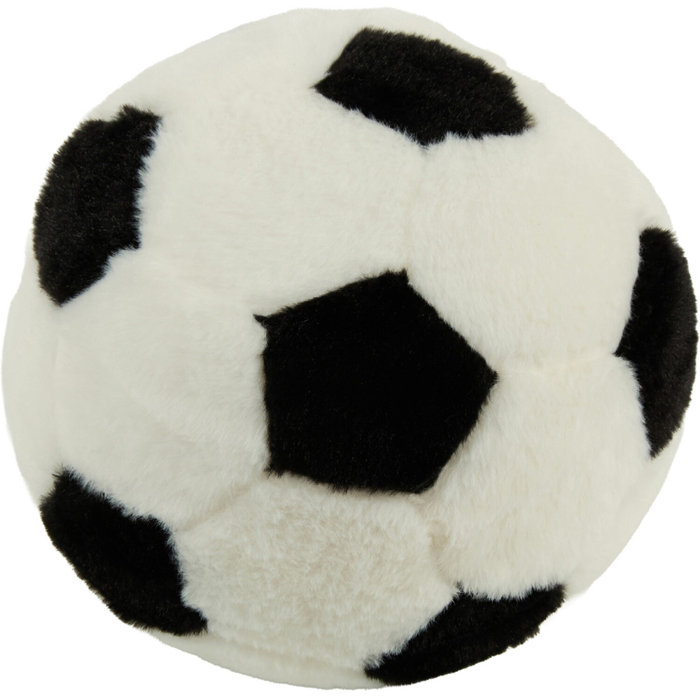 3D Football Fur Cushion Monochrome Image