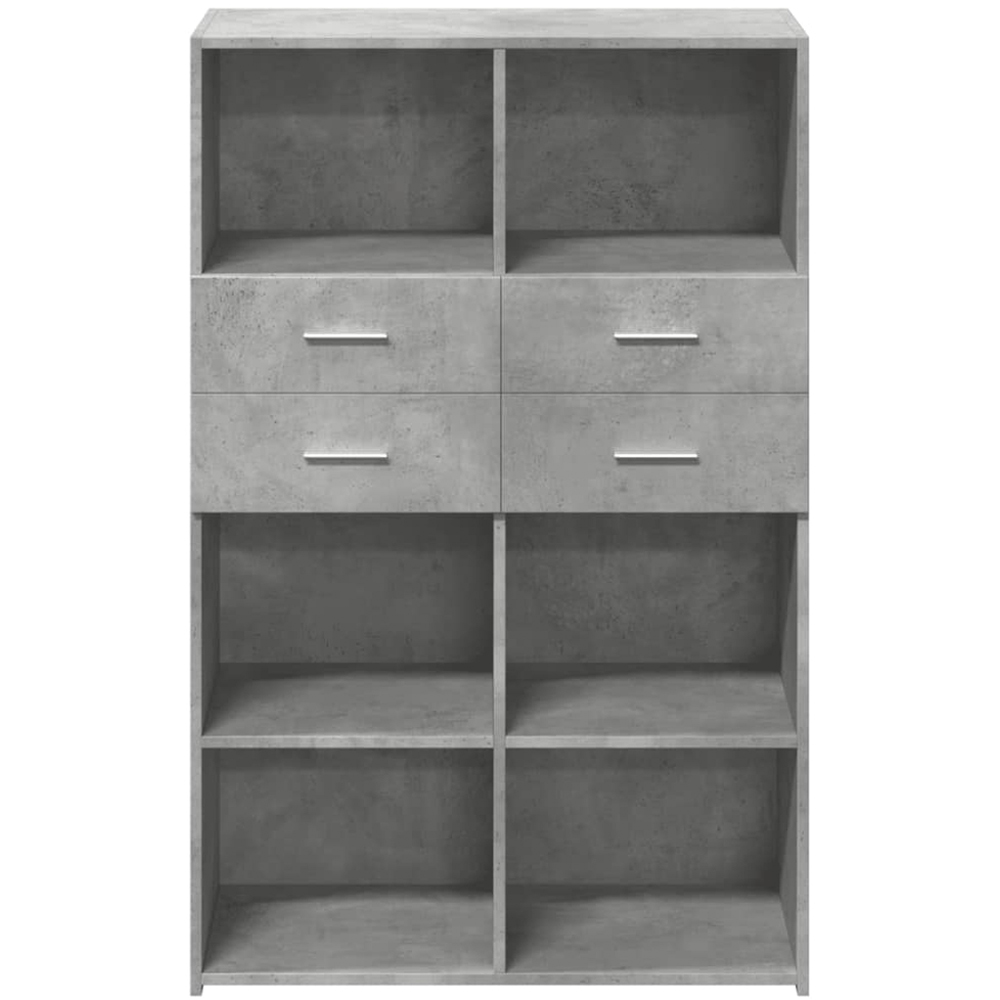 vidaXL 4 Drawer 6 Shelf Concrete Grey Highboard Image 4