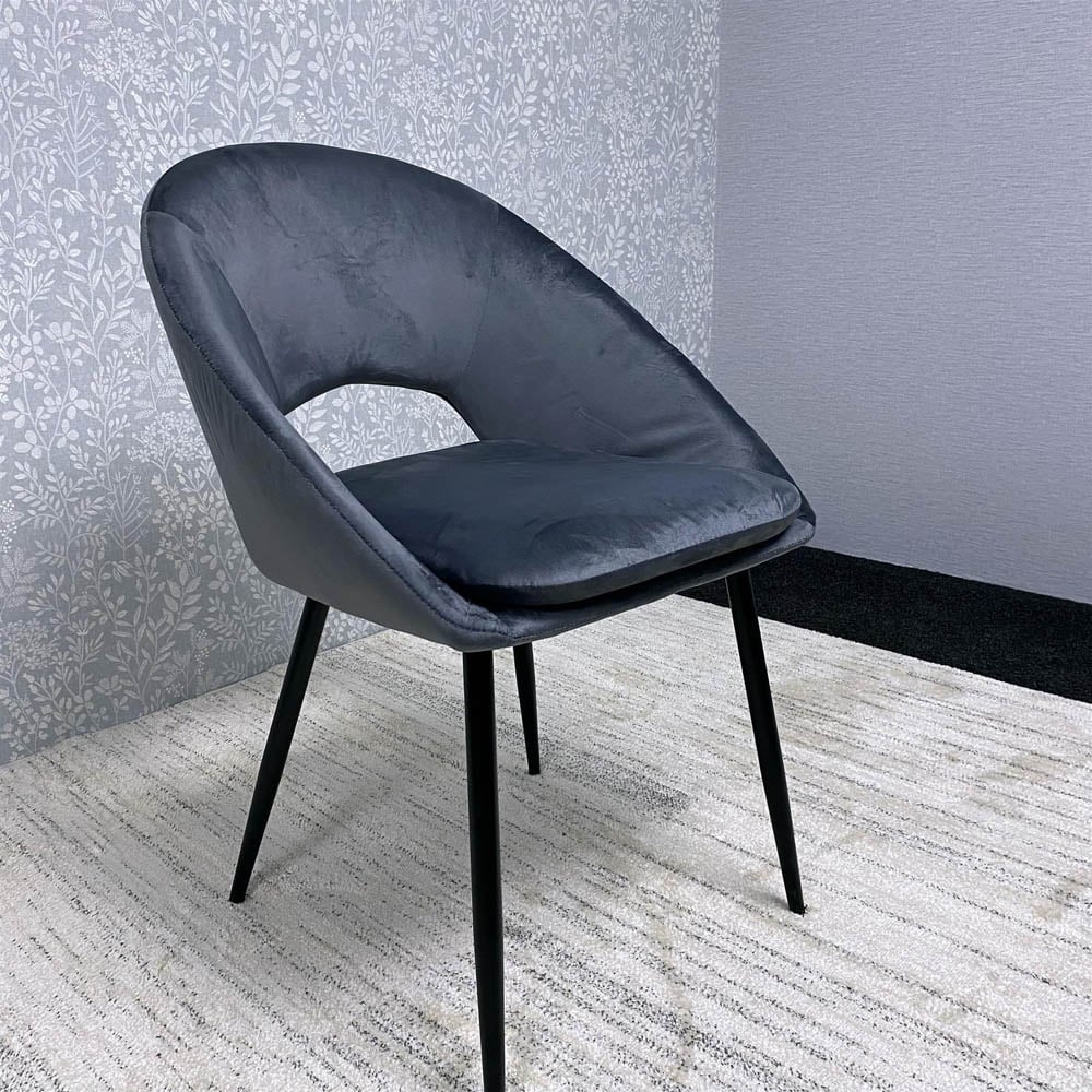 Portland 4 Seater Velvet Wooden Dining Set with Bench Brown Grey and Black Image 6