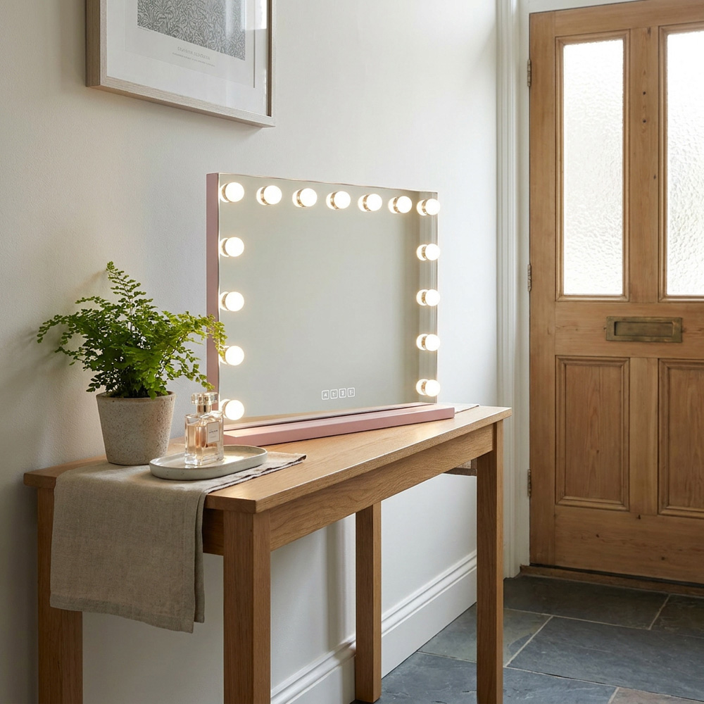 Hollywood LED Wireless Vanity Mirror Pink Image 9