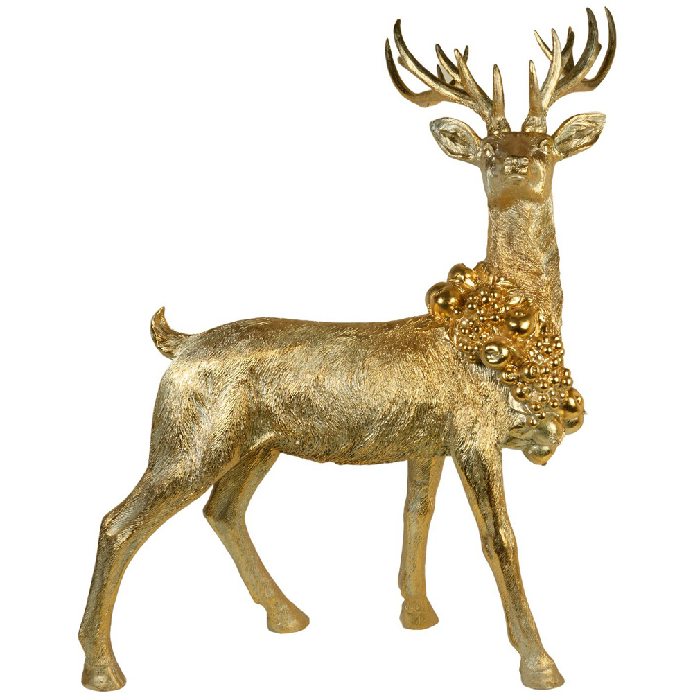 Antique Standing Stag Decoration Gold Image 2