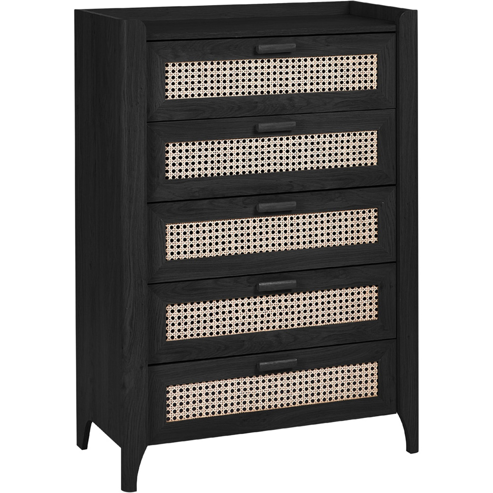 Julian Bowen Sydney 5 Drawer Black Ash Chest of Drawers Image 2