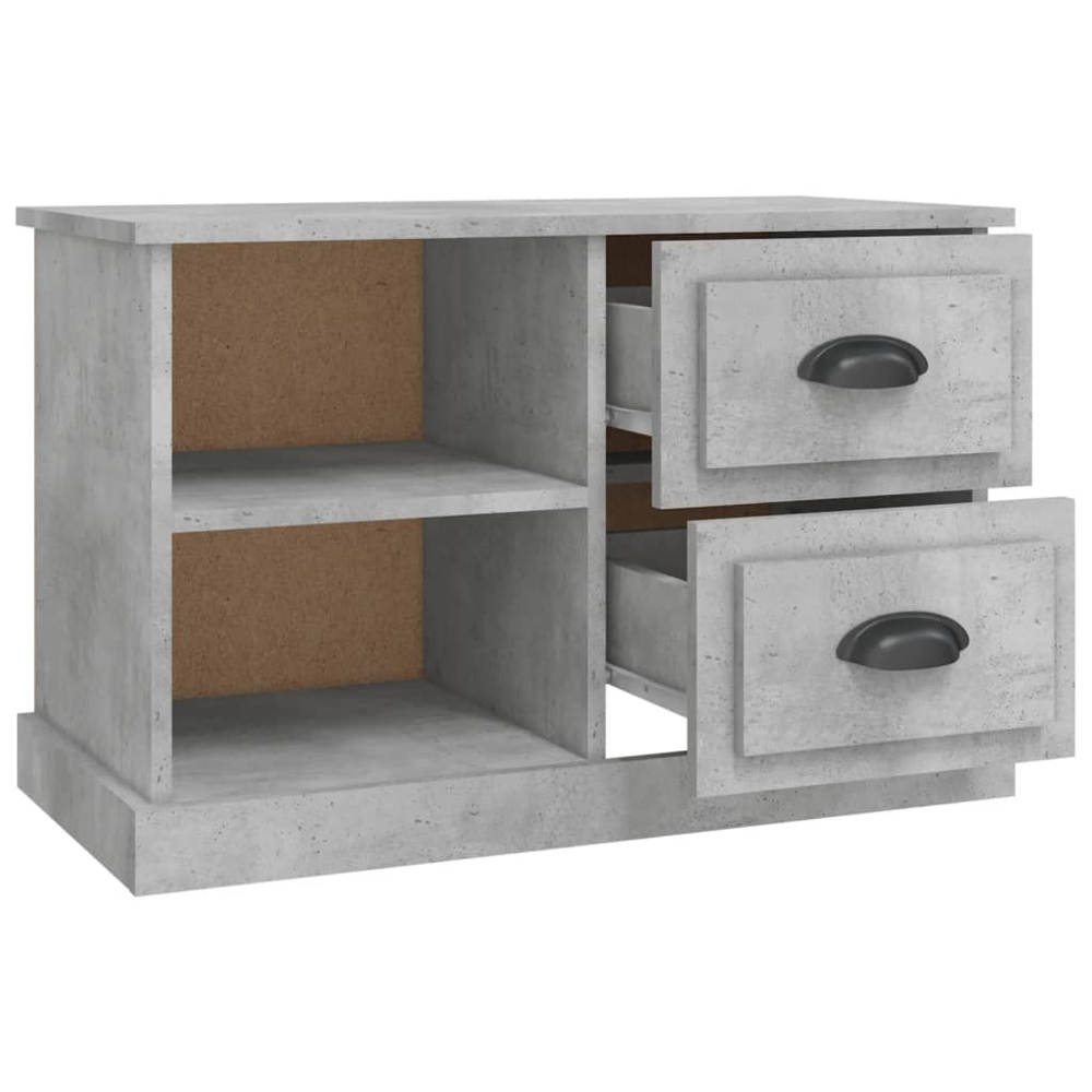 vidaXL 2 Drawer 2 Shelf Concrete Grey TV Cabinet Image 7