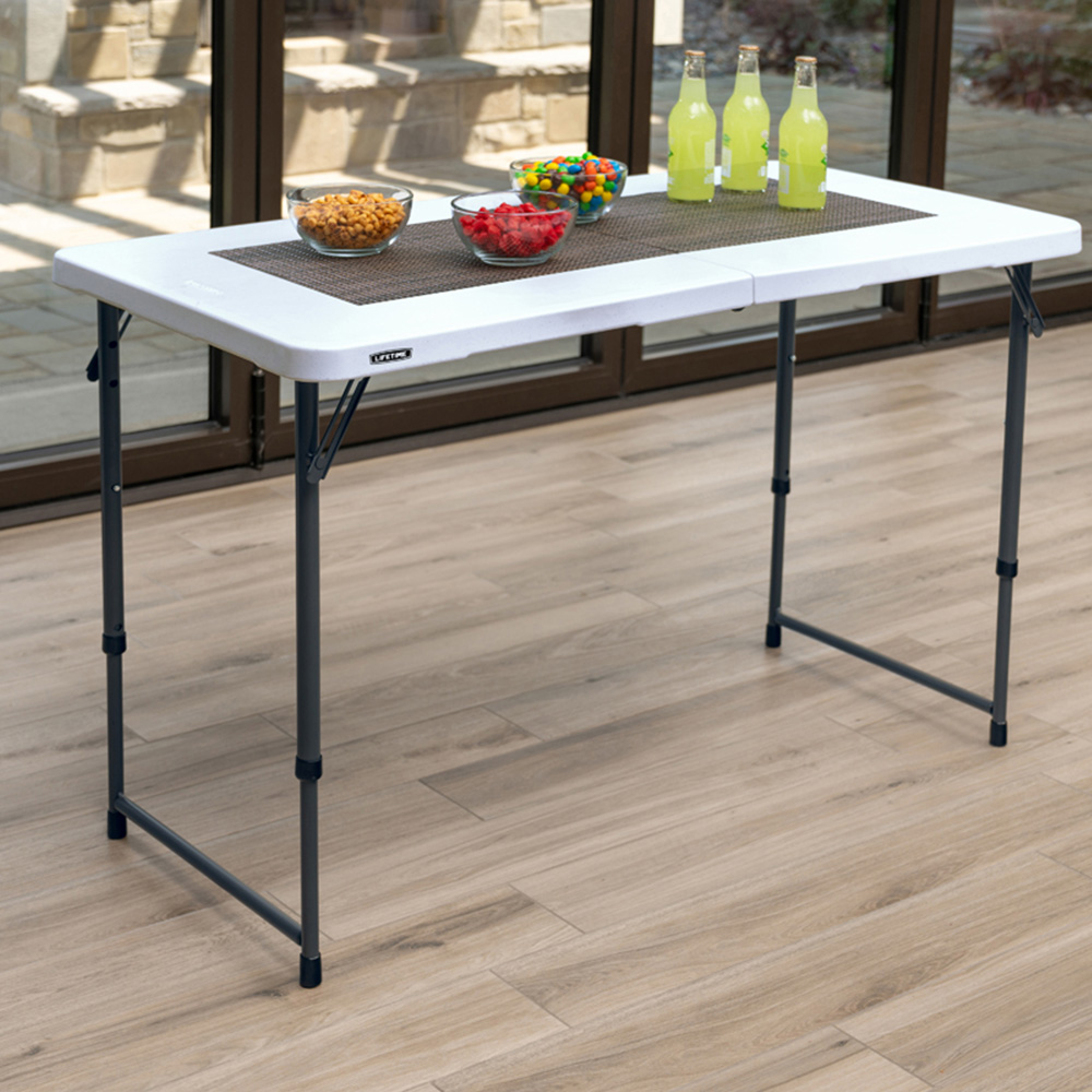 Lifetime Products Height Adjustable Fold In Half Light Commercial Table Image 1
