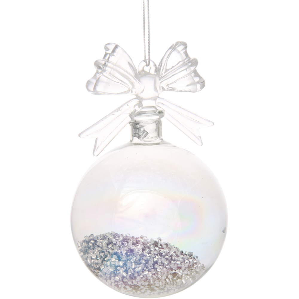 Iridescent Bow Topped Bauble Image 1