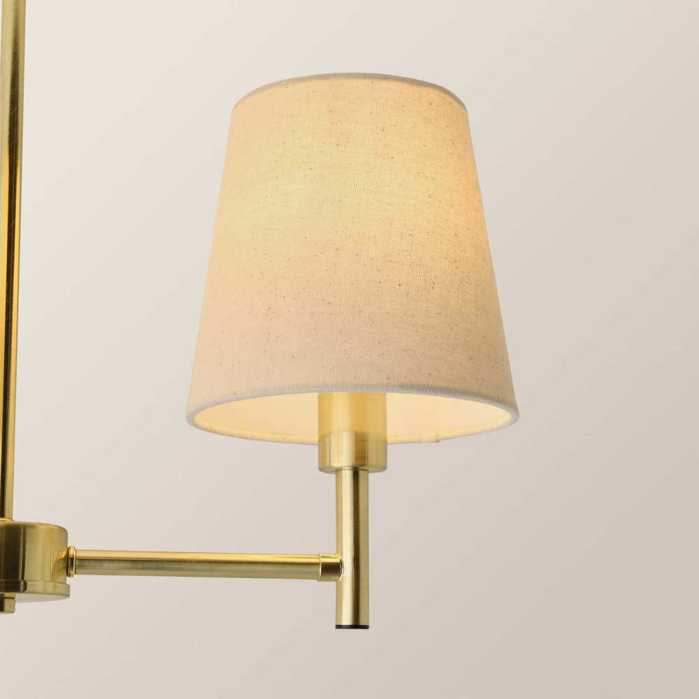 ValueLights Kincaid 3 Arm Tapered Shade Brushed Gold Chandelier Ceiling Light with Bulb Image 3