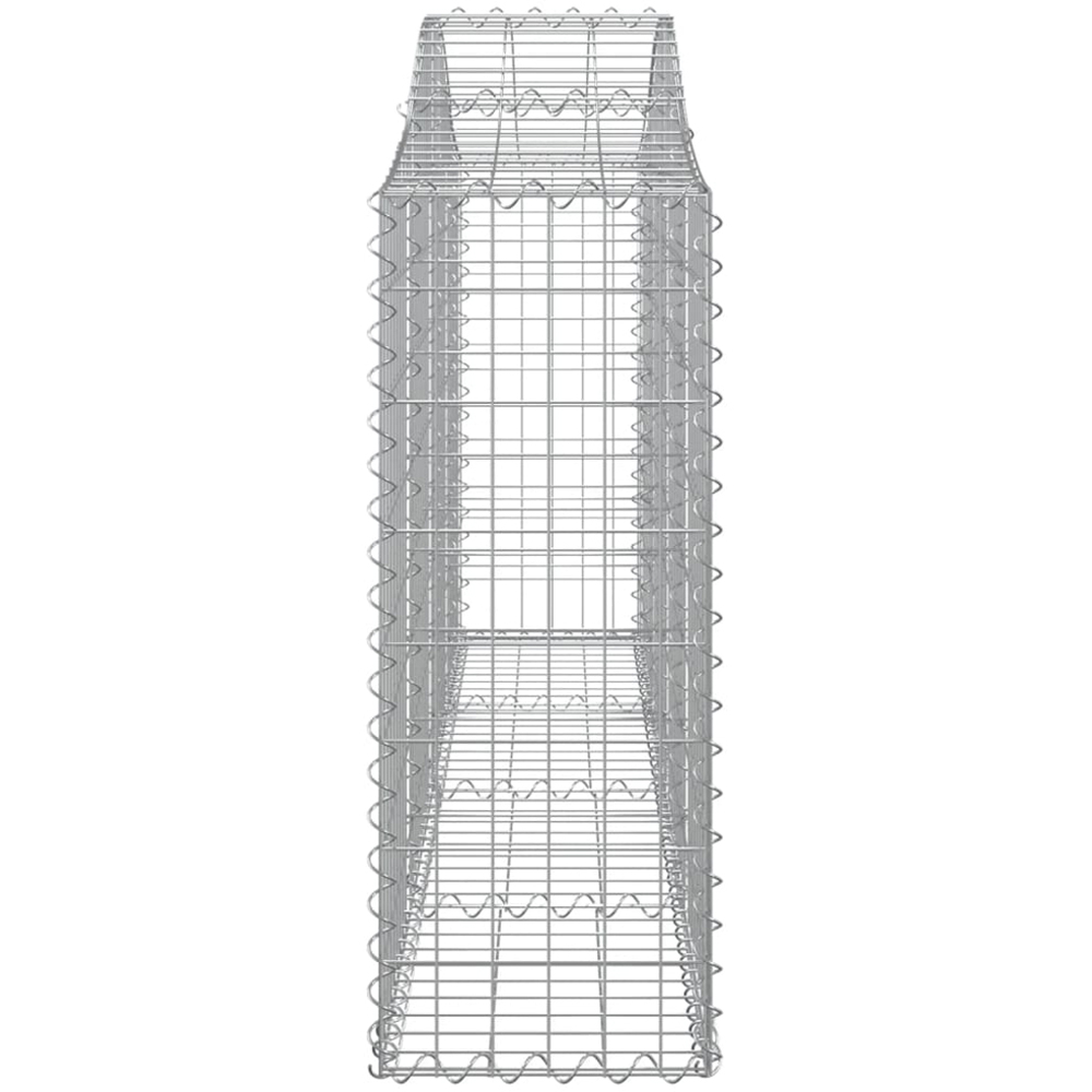 vidaXL Silver Galvanised Iron Arched Gabion Basket 200 x 30 x 80/100cm 15 Pack Image 3
