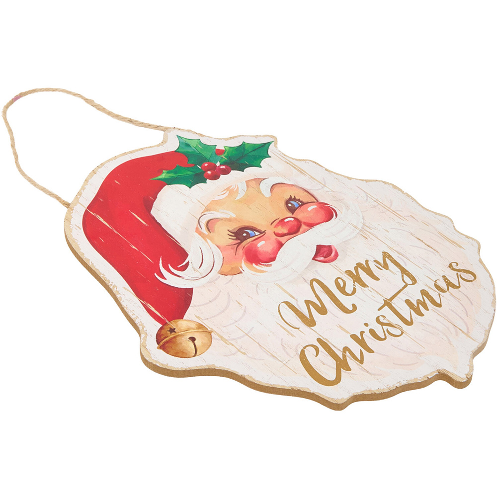 Hanging Retro Santa Plaque Image 2