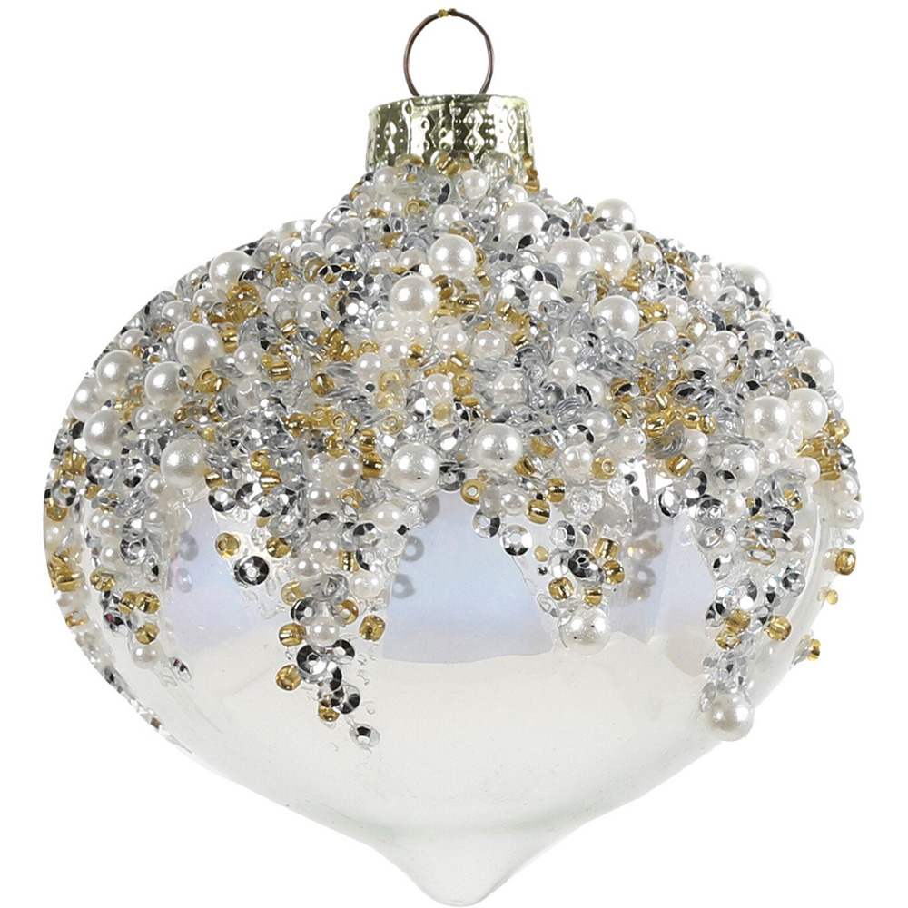 Pearl Embellished Bauble - White Image 2