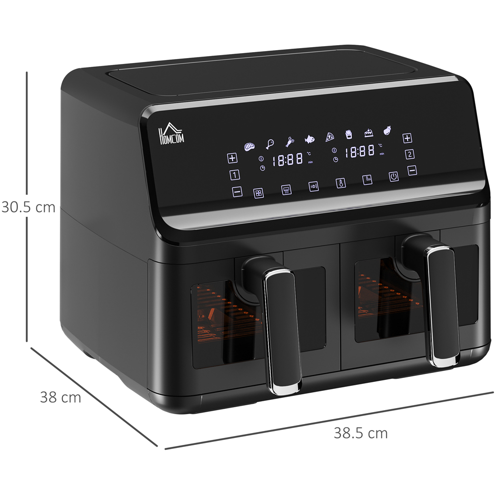 HOMCOM 800-166V70BK Black 8L Double Basket Air Fryer Image 9