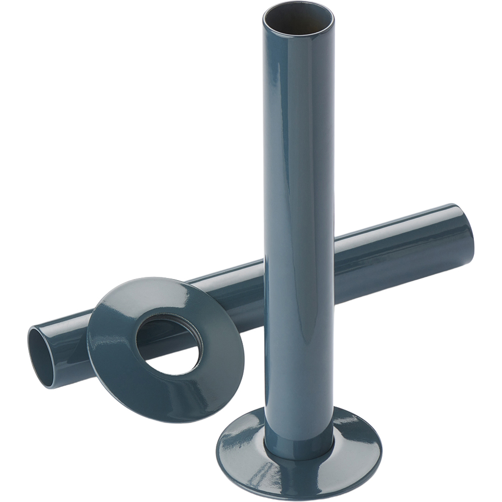 Terma Anthracite Pipe Sleeving and Metal Collar Set 130mm Image 1