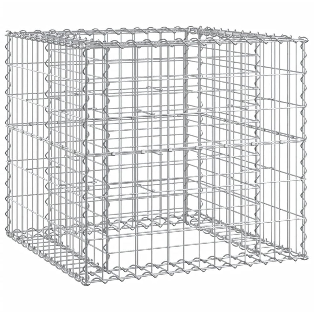 vidaXL Brown Solid Wood Pine Garden Bench with Gabion Basket 65.5 x 314 x 71cm Image 4