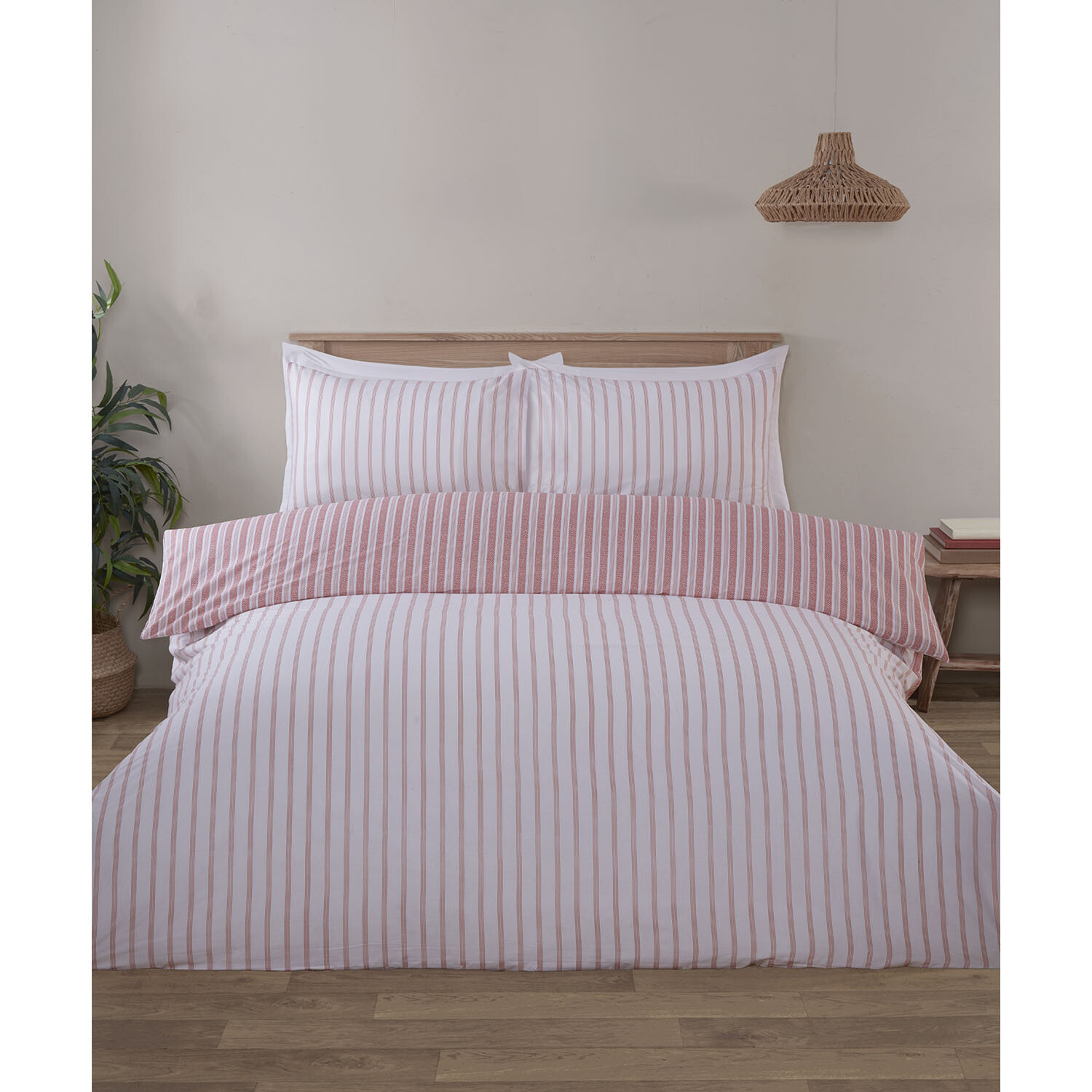 Rhodes Stripe Duvet Set - Rust / Superking Image 2