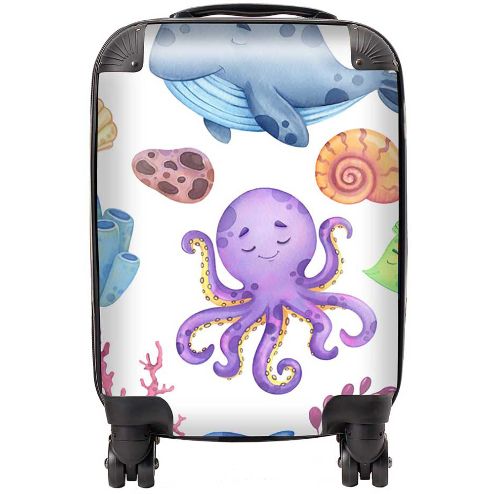 Warren Reed Designer Small Children's Sea Life Suitcase Image 1